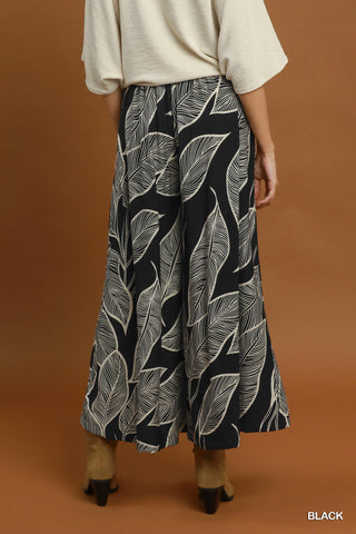 Umgee Tropical Leaf Palazzo Pant