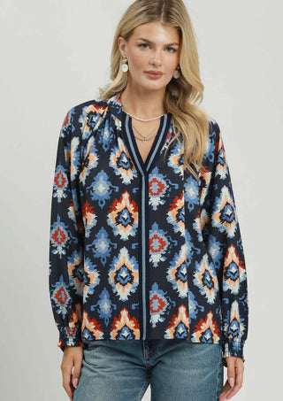 Umgee Abstract Medallion Print Top