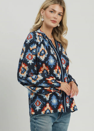 Umgee Abstract Medallion Print Top