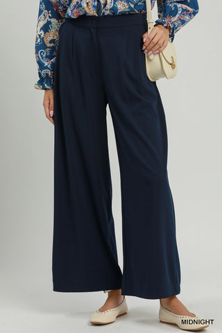 High-Rise Pleated Wide Leg Pants