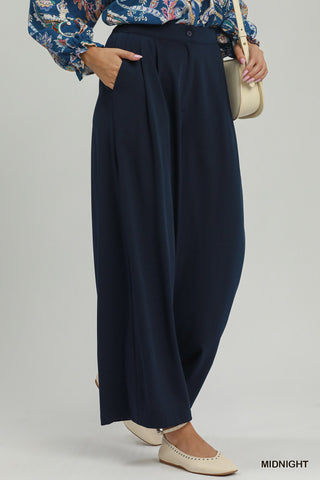 High-Rise Pleated Wide Leg Pants