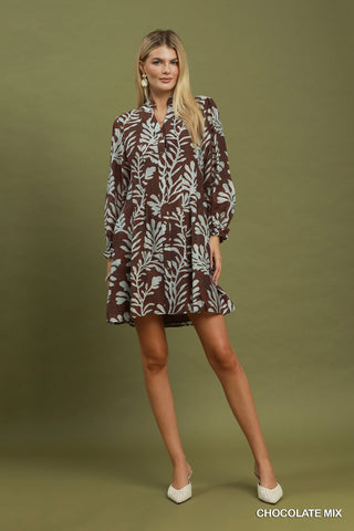 Umgee Mix Botanical Shift Dress