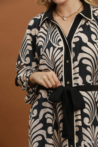 Umgee Scout Belted Midi Dress