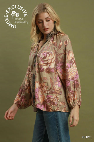 Umgee Fallyn Floral Blouse