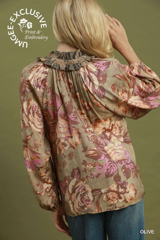 Umgee Fallyn Floral Blouse
