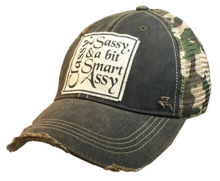 Classy, Sassy, & A Bit Smart Assy Distressed Trucker Cap