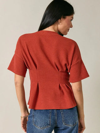 Rustic Rose Pleat Top