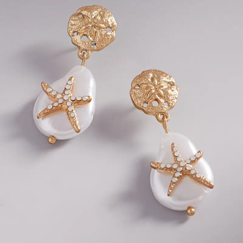 Starfish Vintage Pearl Earrings