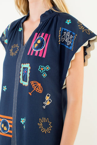 On Vacay Embroidered Detail Dress