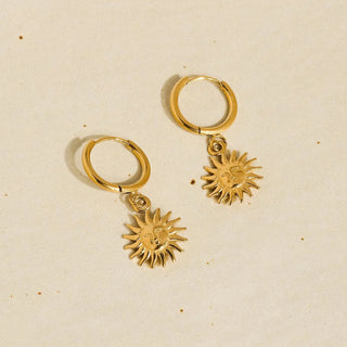 Sun Huggie Hoop Earrings