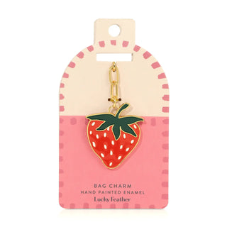 Strawberry Enamel Bag Charm