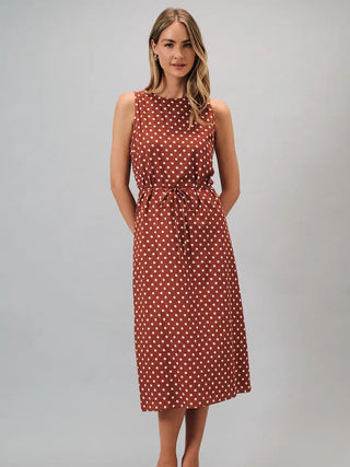Cinnamon Dot Midi Dress