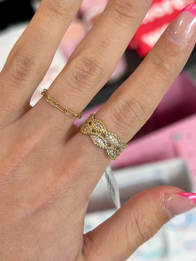 CZ Twisted Ring