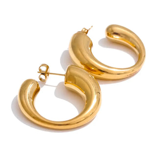 Golden Curve Hoop Earrings
