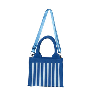 Striped Stuctured Mini Tote