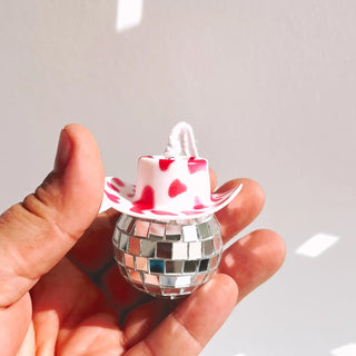 Disco Ball Cowboy Hat Car Accessory Ornament
