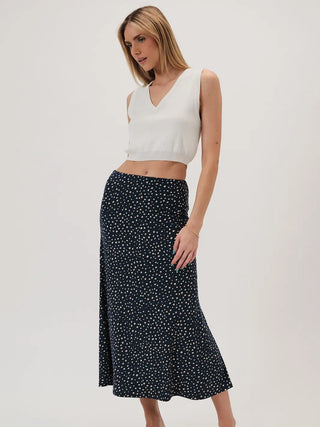 Midnight Dot Midi Skirt
