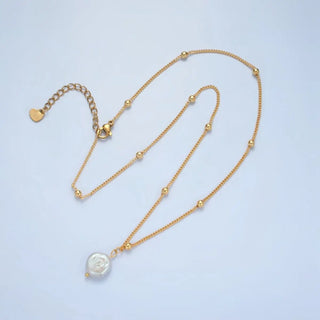 14K Gold Filled Satellite Bead Curb Chain Necklace