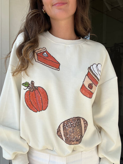 Sequin Fall Vibes Crewneck