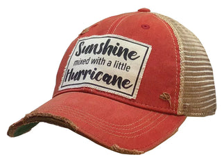 Sunshine Mixed with a little Hurricane Distressed Trucker Cap