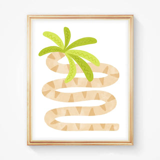 Squiggle Palm Tree Art Print