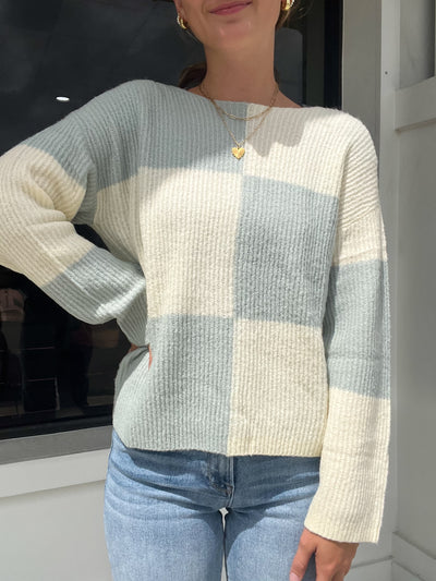 Hatley Monroe Sweater - Sage Blocks