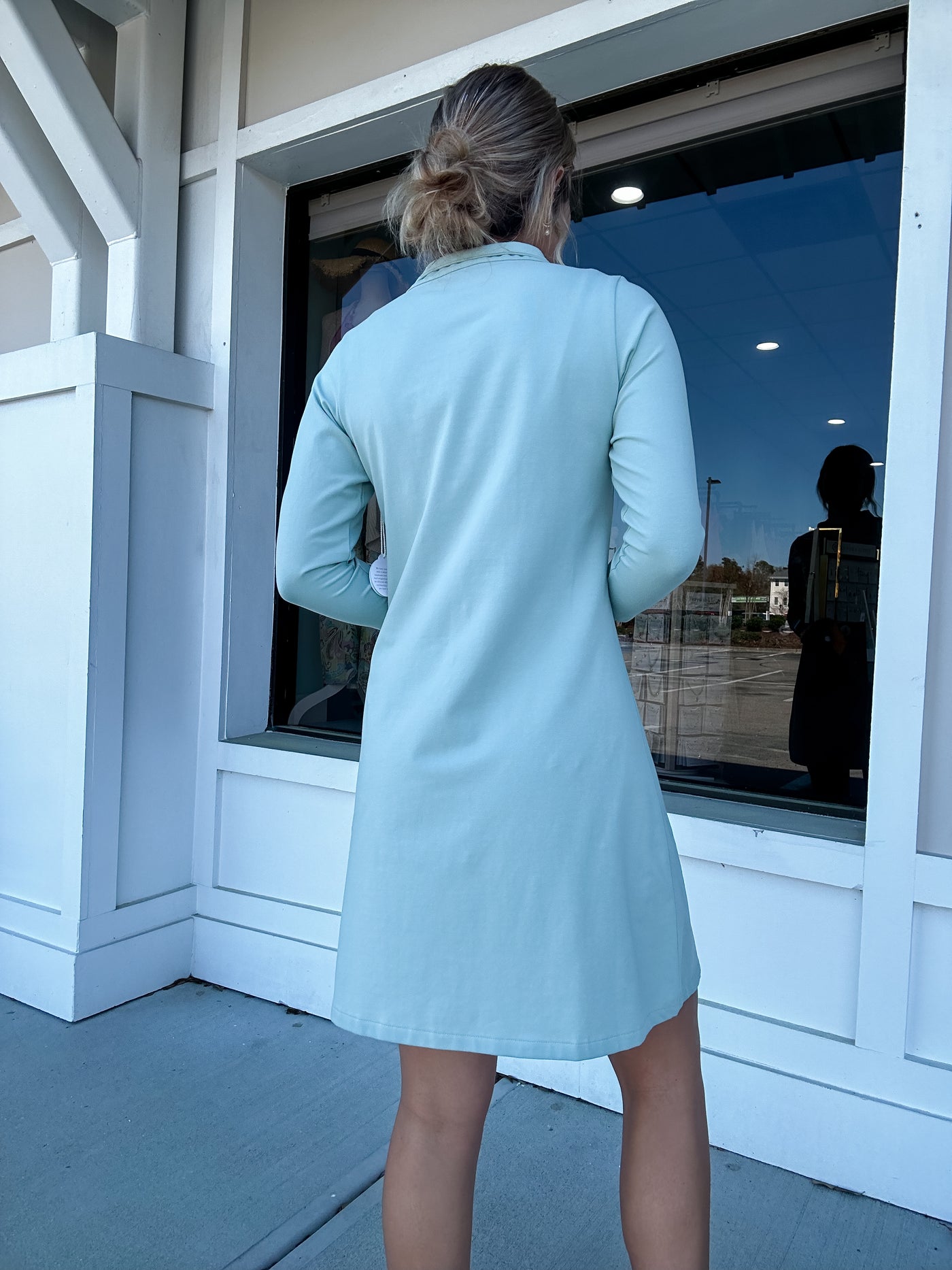 Spartina Nora Half-Zip Dress Blue Surf