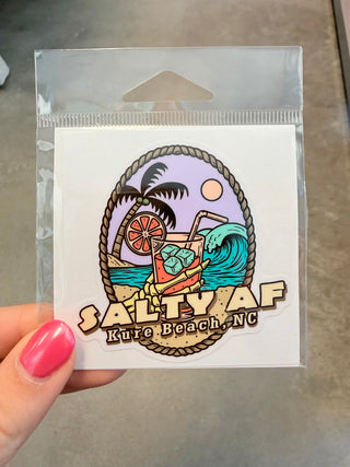 Salty AF Kure Beach Medium Sticker