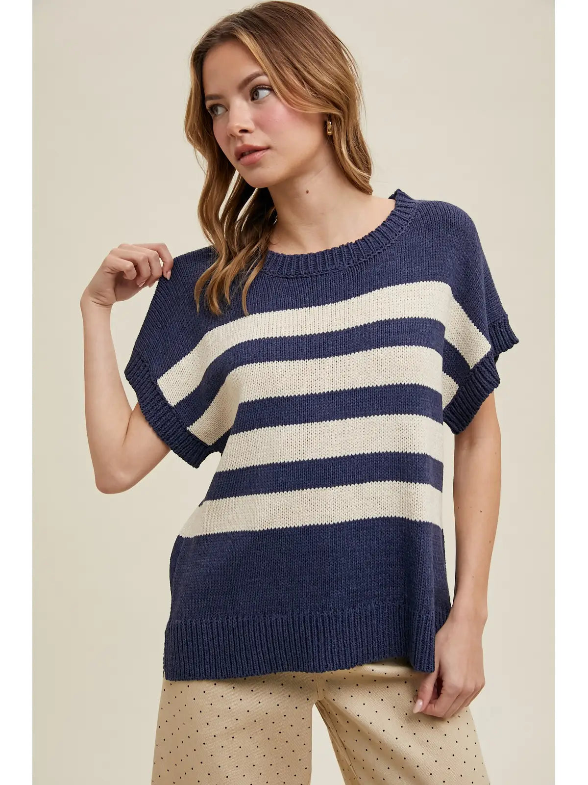 Oversized Striped Sweater Top