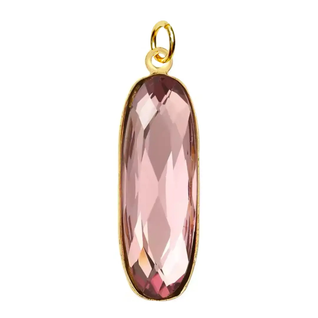 Large Zircon Oval Charm