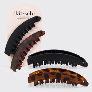 KITSCH Banana Clip 2pc- Black & Tort