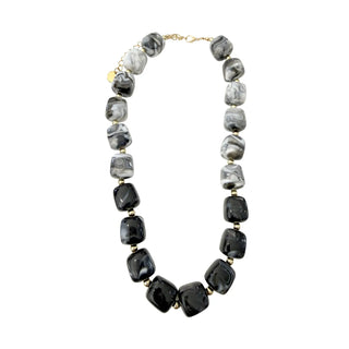 Charlotte Chunky Beaded Necklace- Black Mix