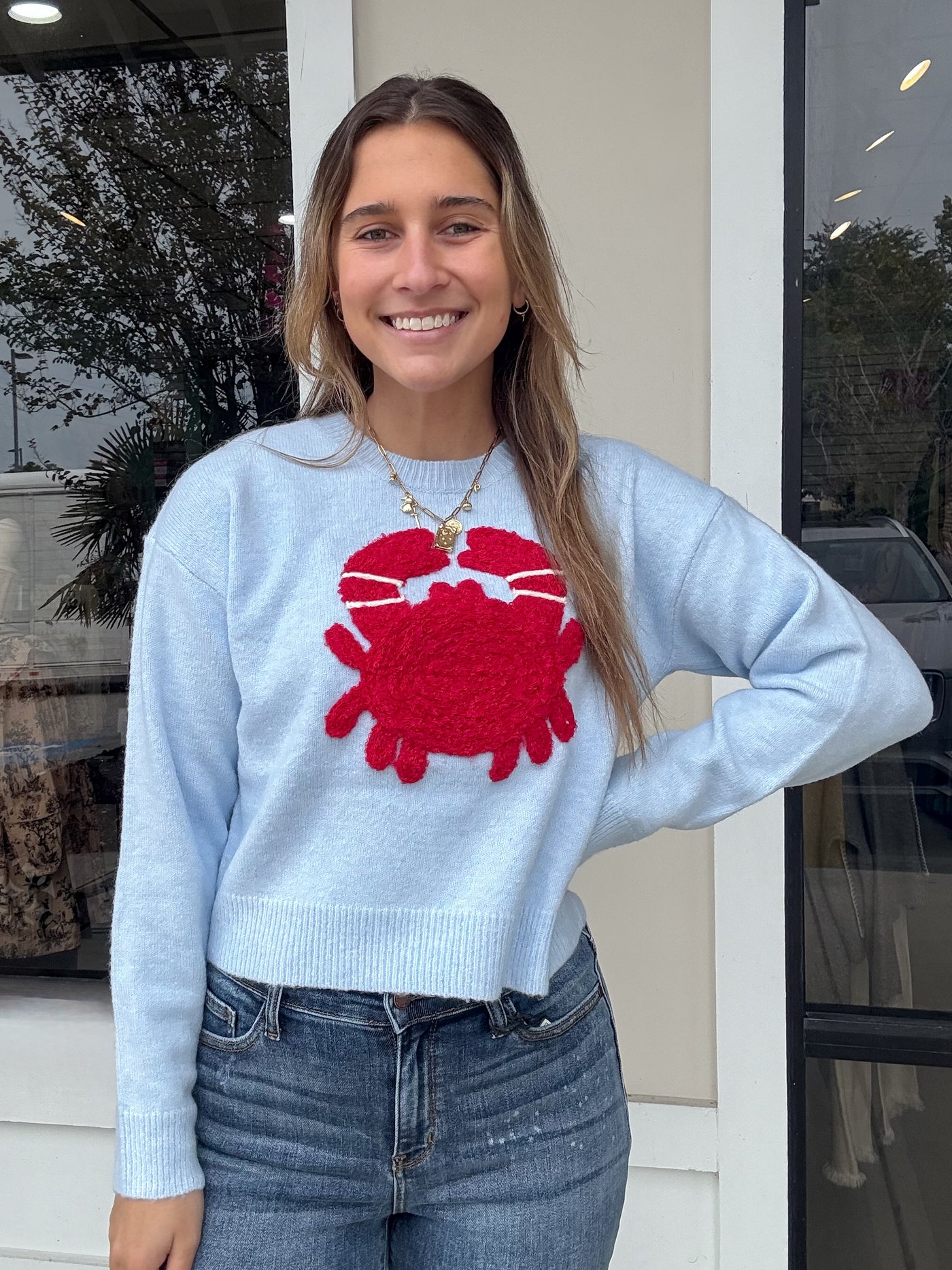 Fuzzy Knit Crab Sweater