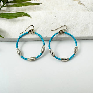 Seed Bead Hoop Earrings