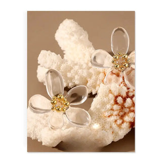 Minimalist Transparent Floral Stud Earrings