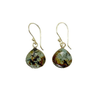 Gold Plated Earrings with Semi-Precious Stone