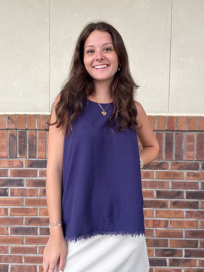 Umgee Linen Fray Top