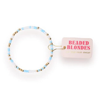 Beaded Blondes Powder Blue and White Sprinkle Bracelet