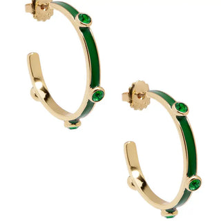 Zenzii Enamel Hoop Earring with Crystals