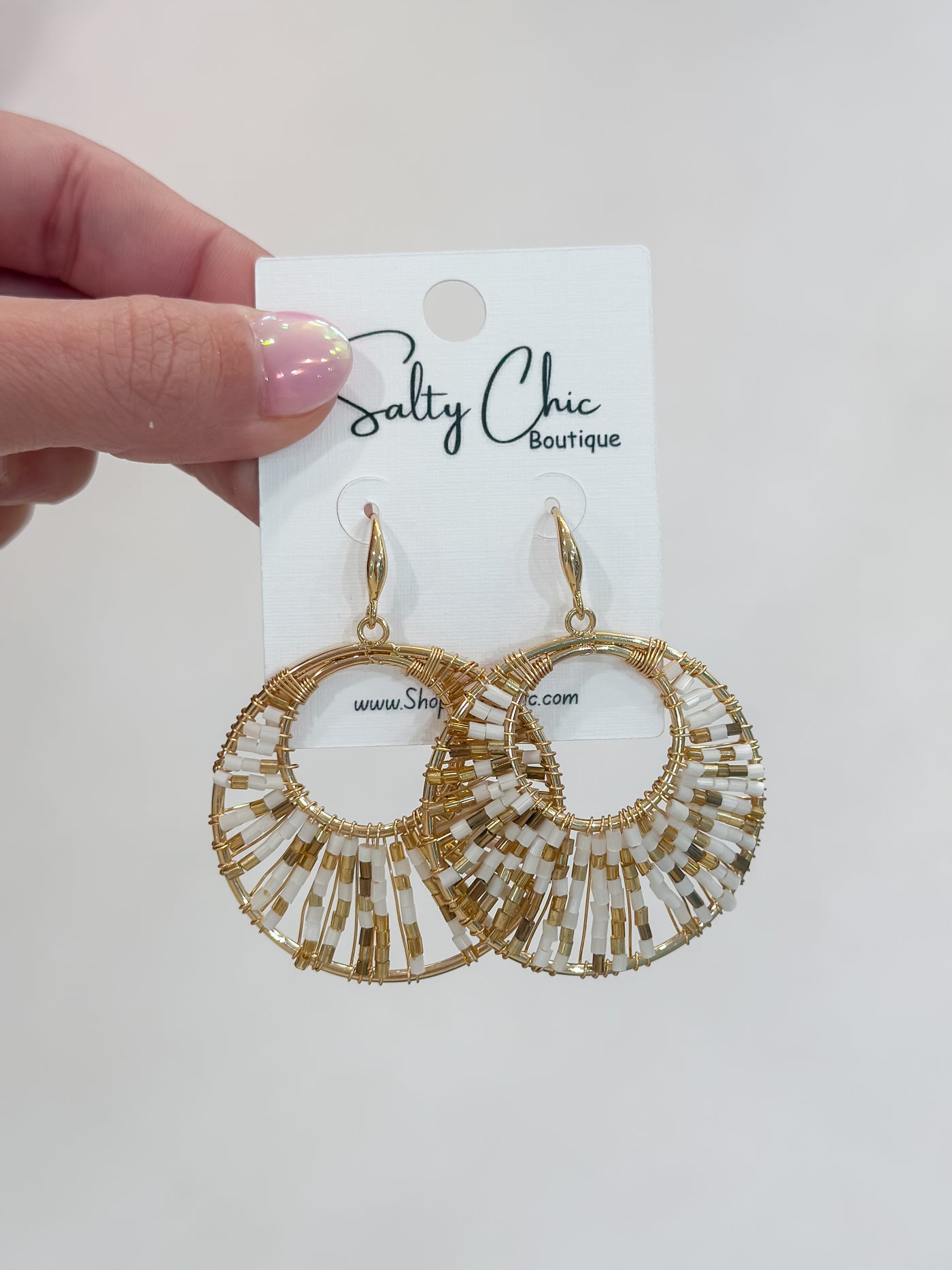 Seed Bead Fan Earrings