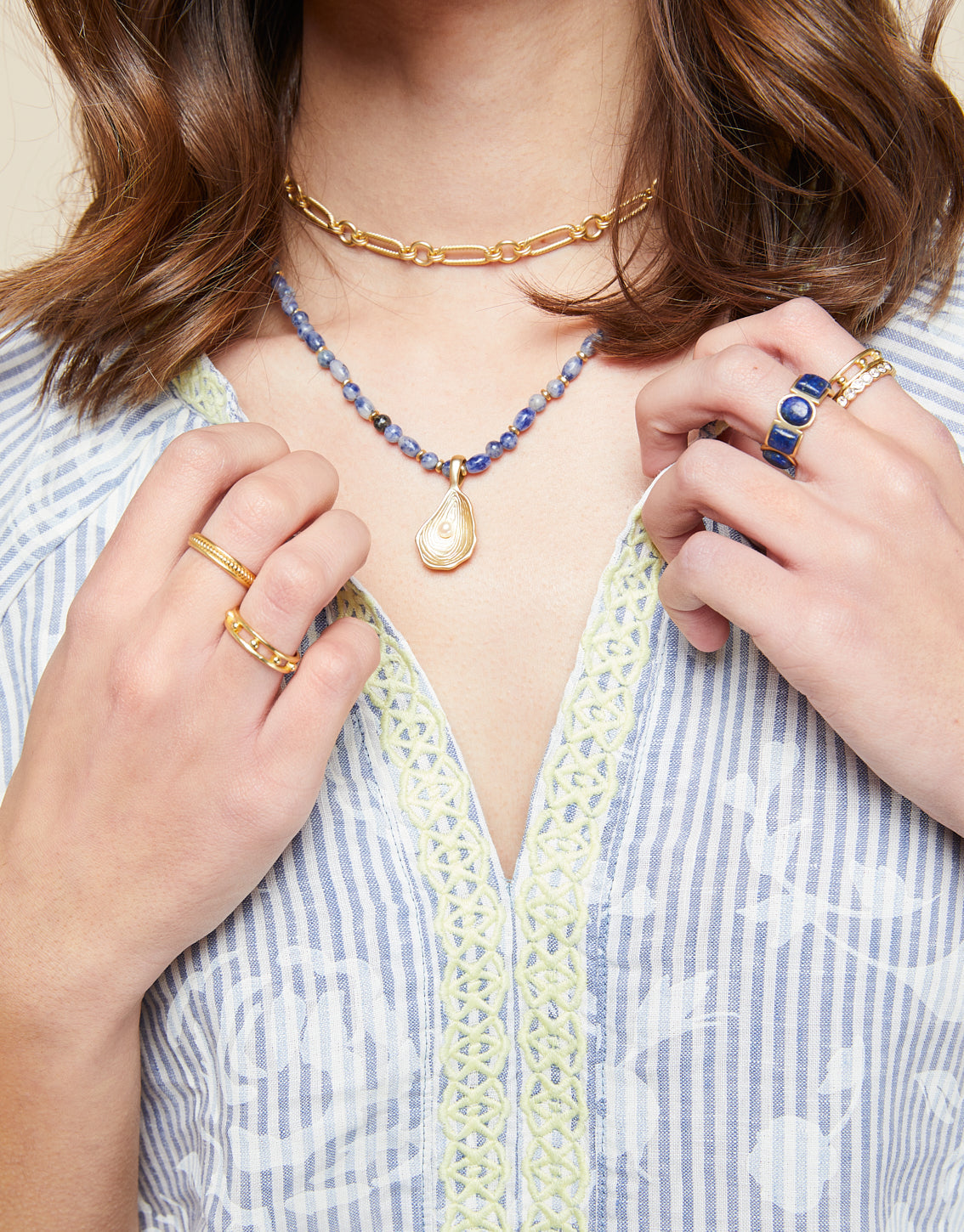 Spartina Oyster Alley Blue Sodalite Necklace