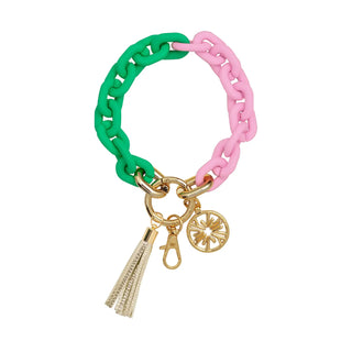 Lilly Pulitzer Chain Keychain, Conch Shell Pink/Spearmint