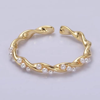 14K Gold Filled Pearl Twist Ring