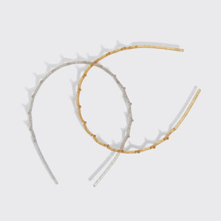 KITSCH Recycled Plastic Zigzag Headbands 2pc Set - Gold & Silver