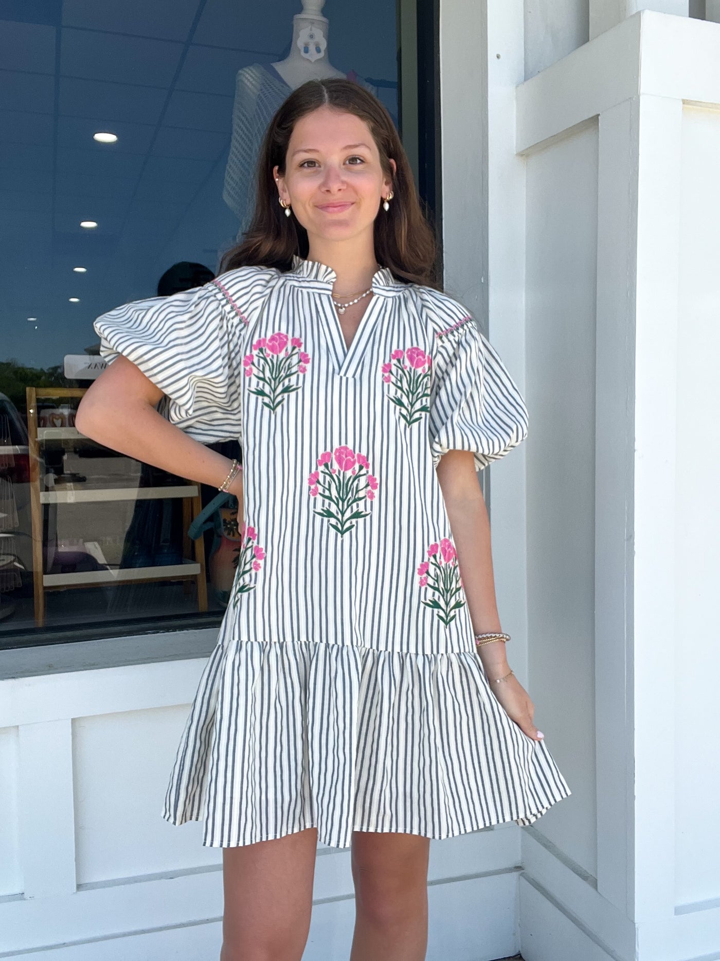 Umgee Floral Stamp Dress