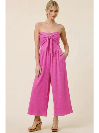 Coastal Tie-Front Strapless Jumpsuit