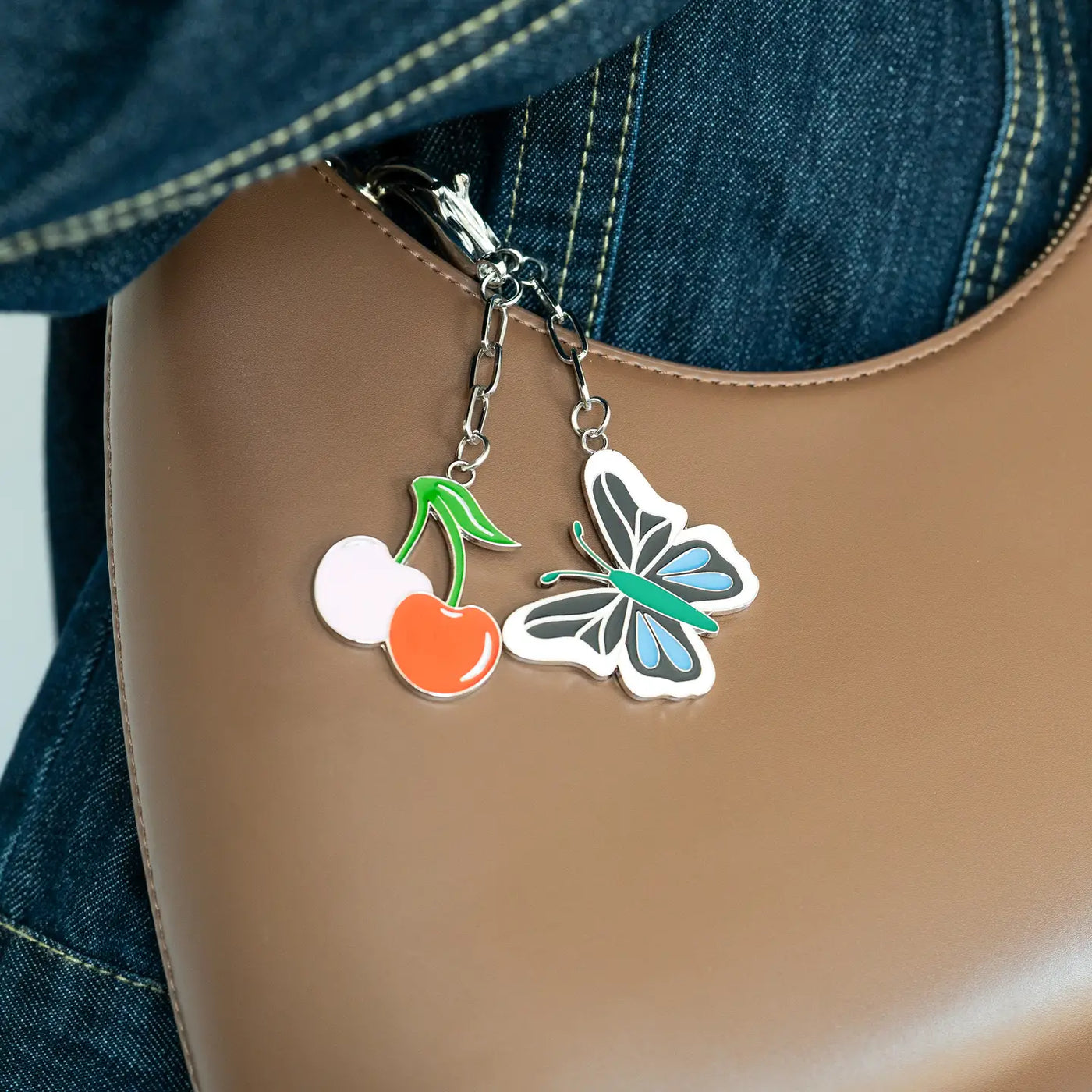 Cherry Enamel Bag Charm