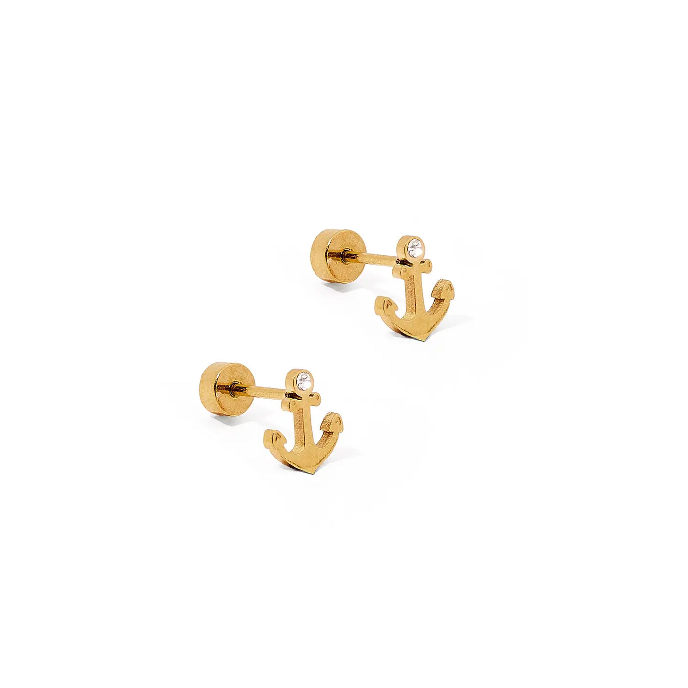 Anchor Screwback Stud Earring