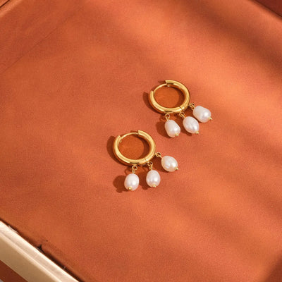 Petite Pearl Dangle Huggies