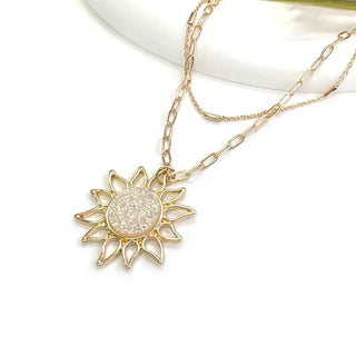 Sunburst Druzy Pendant Necklace